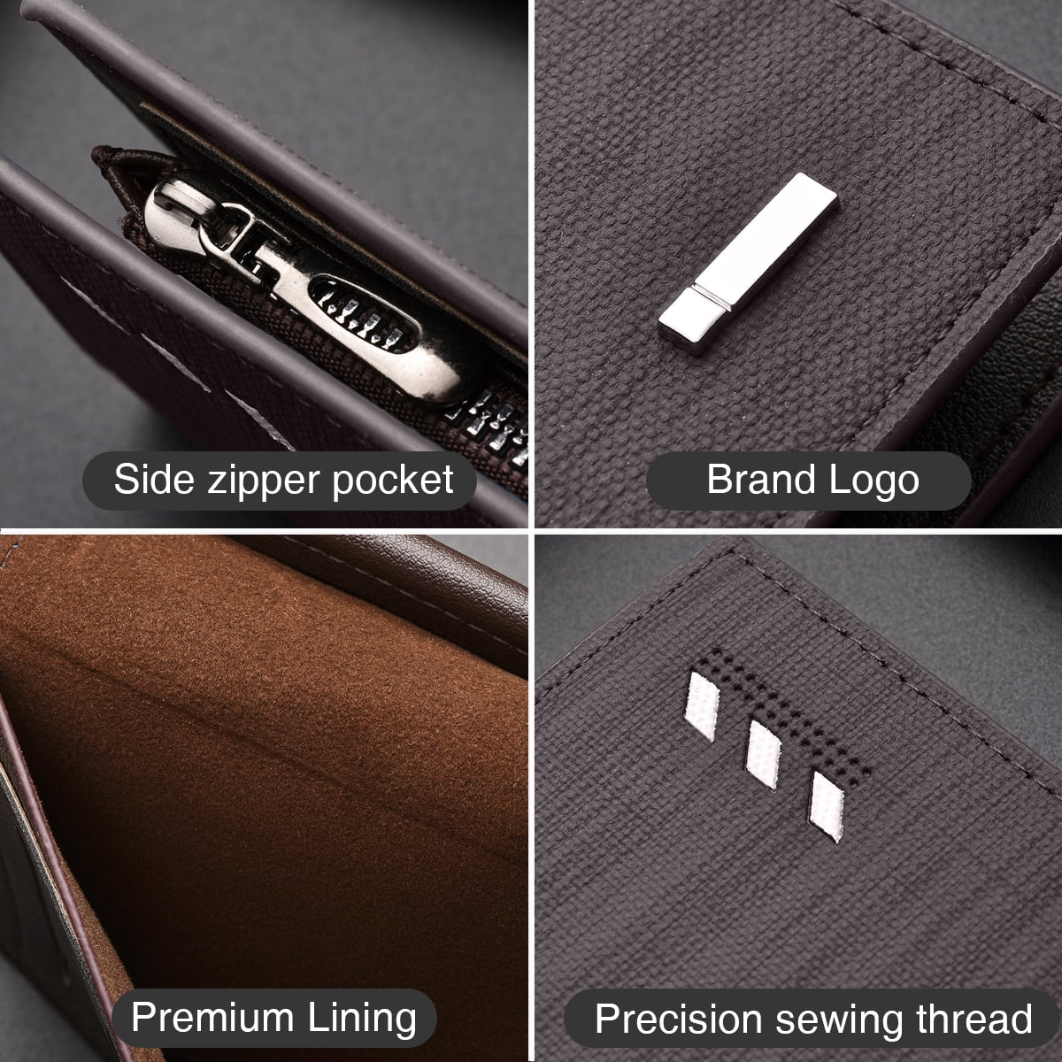 Long Wallet for men, RFID Blocking Bifold Leather Wallet, Men's Long Slim Wallet with ID Window and Multiple Card Slots - Image 2