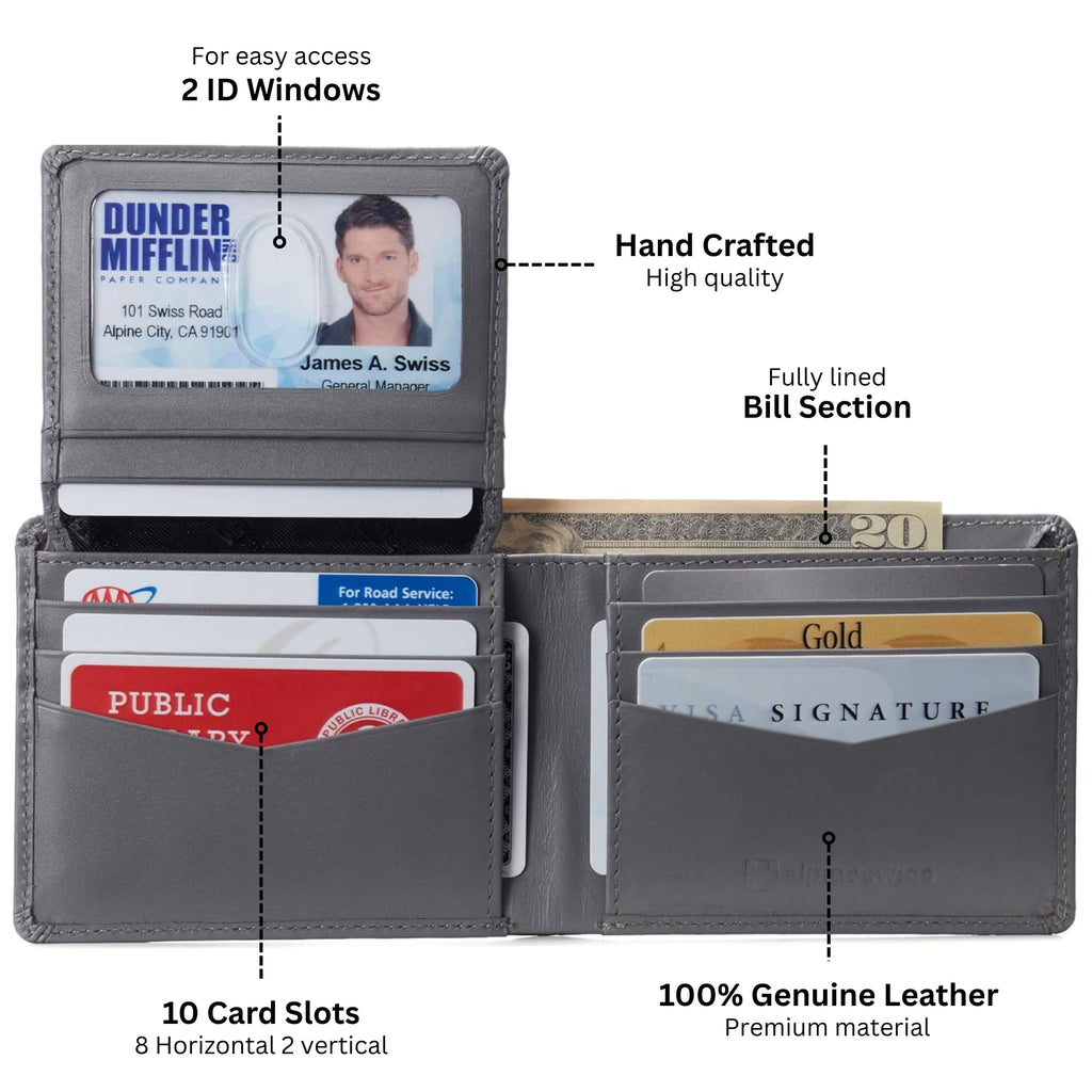 Connor Executive Bifold Wallet | Business Passcase for Men | Premium Leather | Dual ID Windows | RFID Blocking | Gift Box Included - Image 4