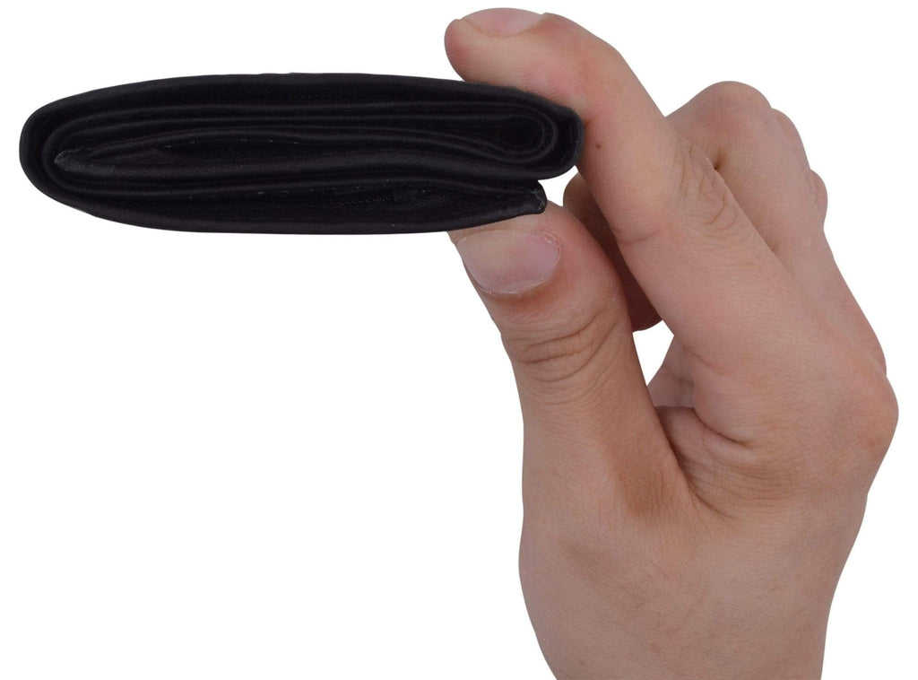 Leather Mens Trifold Wallet Zipper Money Compartment 55 CF - Image 5
