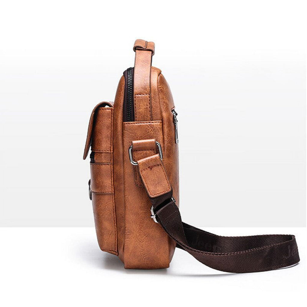 Men Leather Shoulder Bags Man Business Crossbody Bags For IPAD Air Mini Male Leather Handbag Small Briefcase Men's Messenger Bag - Image 2