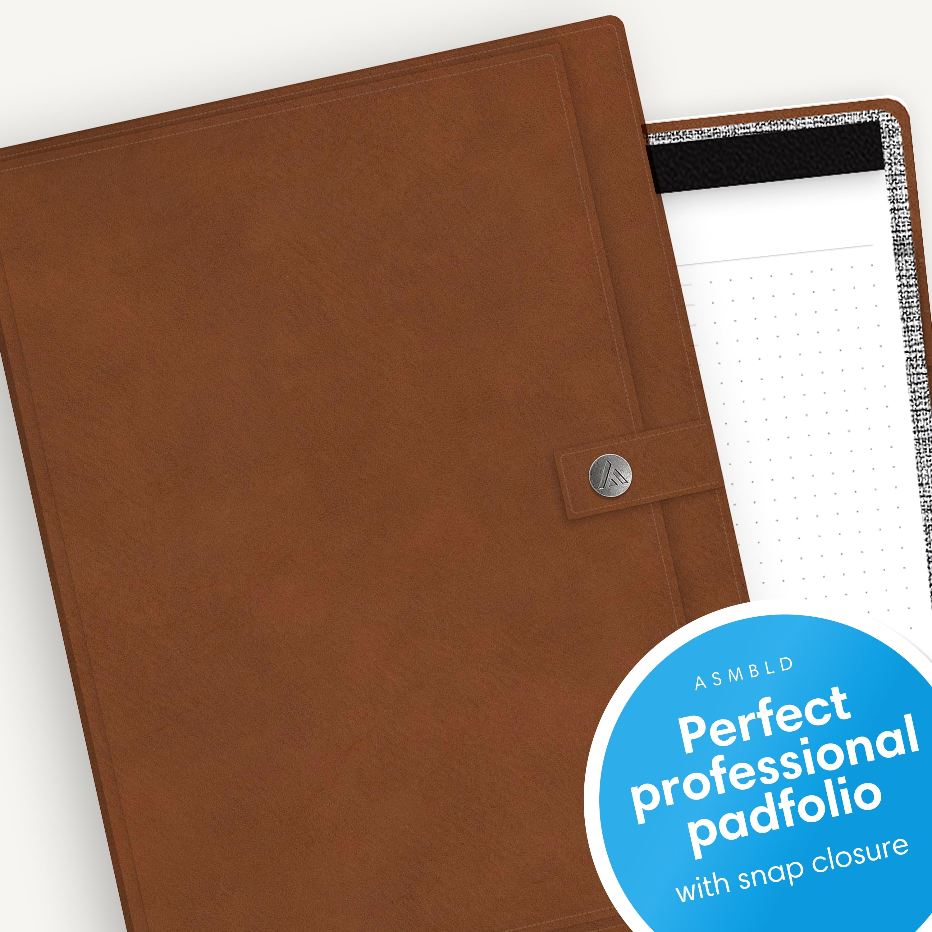 ASMBLD Faux Leather Padfolio, Letter Size, Non-Dated, Professional Portfolio with Notepad, Business Organizer for Mee... - Image 2