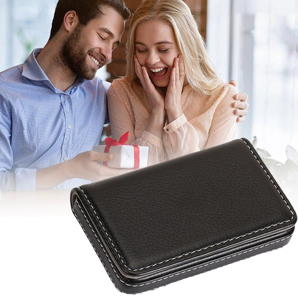 Pu Leather Credit Card Holder – Slim Metal Business Card Case , Portable Pocket Wallet for Id, Cards, And Photos, Ide... - Image 4