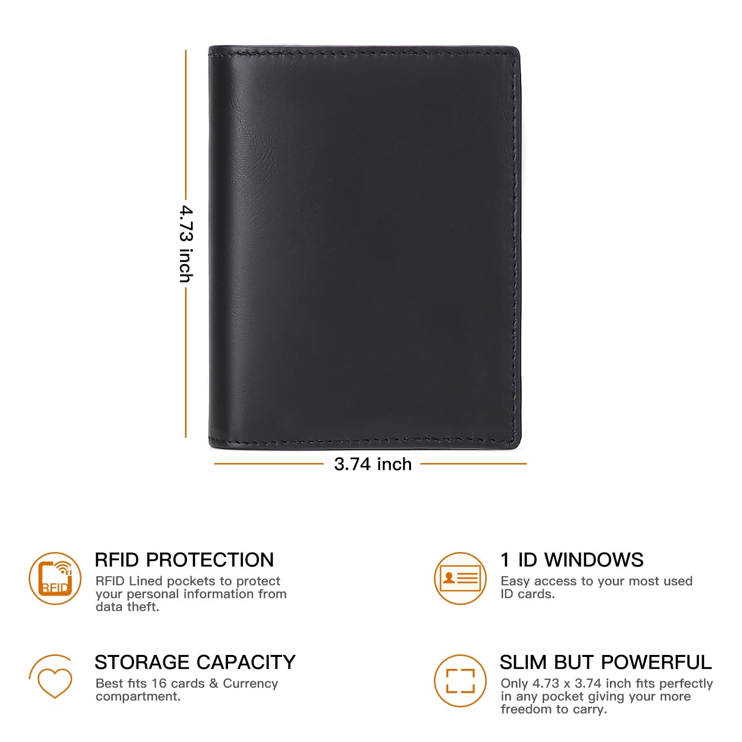 Minimalist Wallets for Men Genuine Leather Bifold Wallet RFID Blocking Card Holder - Image 3