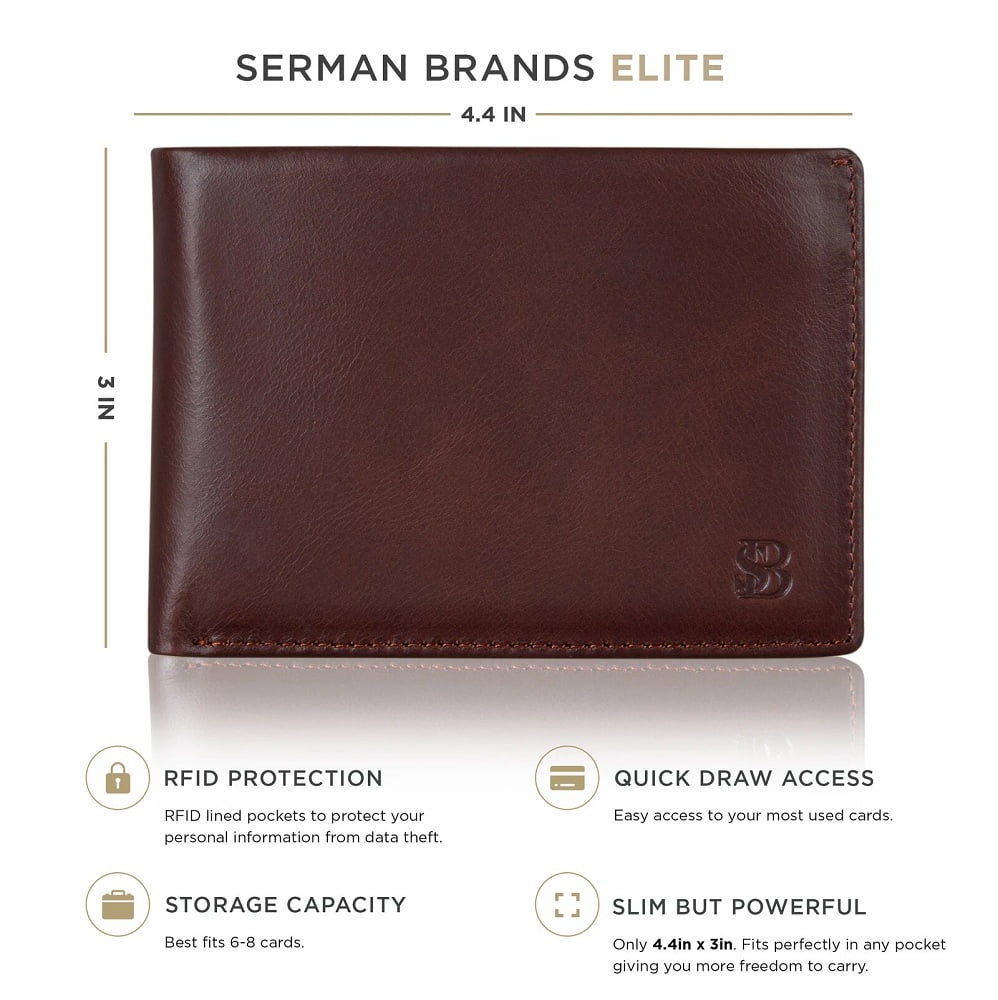 Mens Slim Bifold Wallet | RFID Blocking Minimalist | Front Pocket | Full Grain Leather Wallets for Men | Thin & Styli... - Image 4