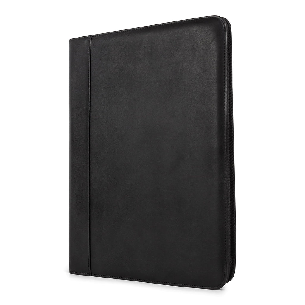 BLACK 9.5 x 13.25 in. Faux-Leather Padfolio with Solar Calculator, Black - Image 3