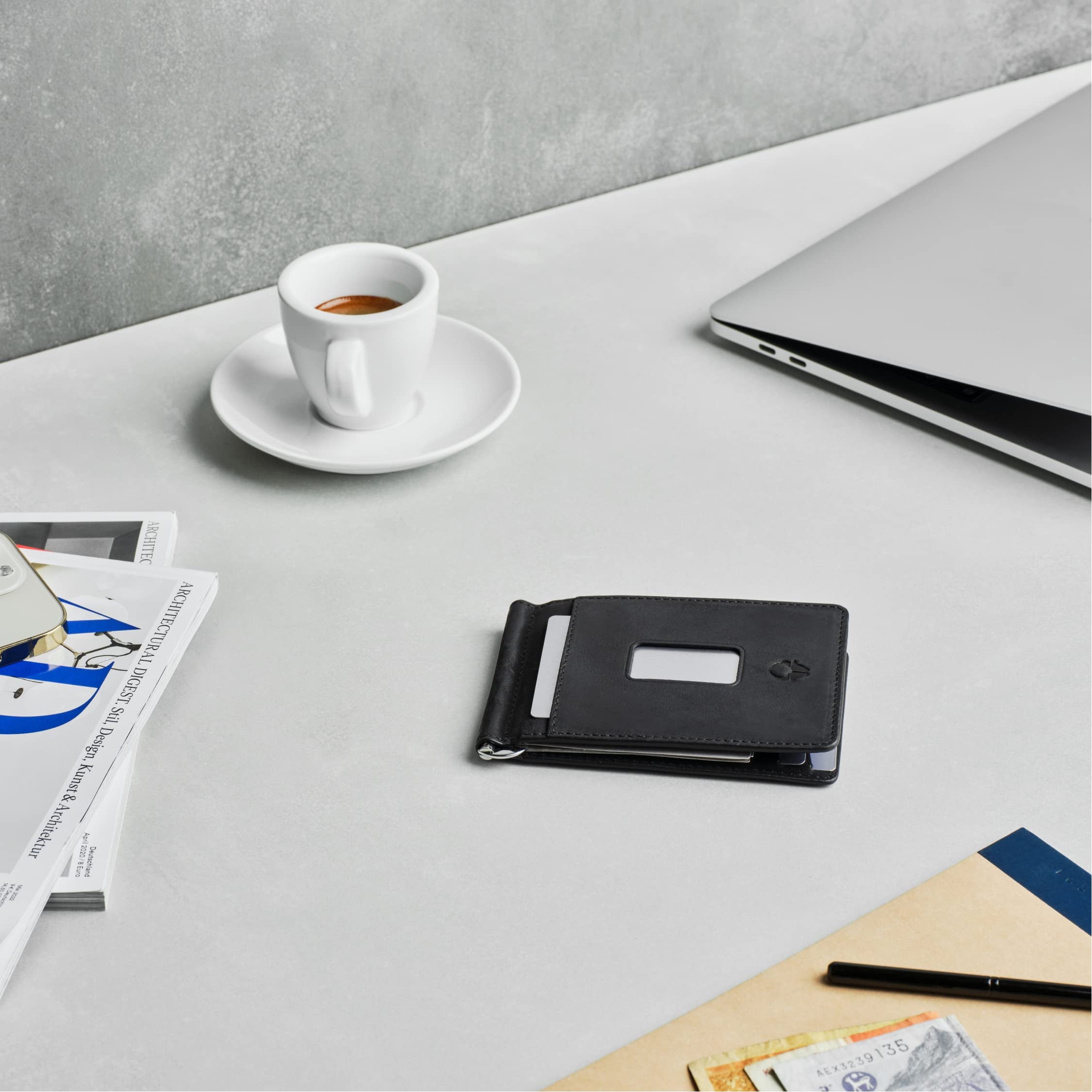 Slim Leather Wallet - Minimalist Bifold Wallet for Men - RFID Blocking Protection Money & Card Holder - Durable & Functional Front Pocket Wa - Image 2