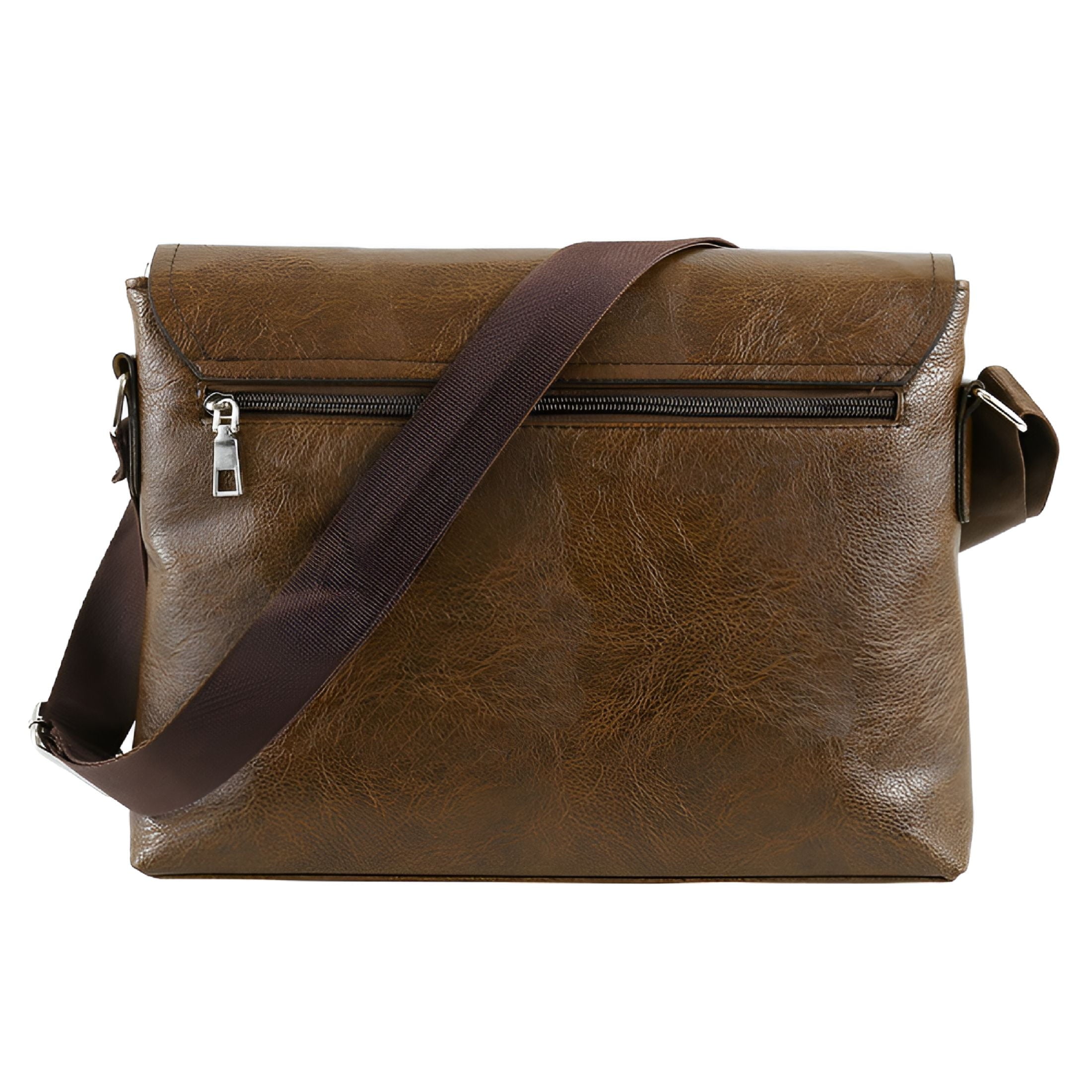 Men Handbag Pu Leather Messenger Shoulder Briefcase Vintage Unisex College School Satchel Travel Bag - Image 6