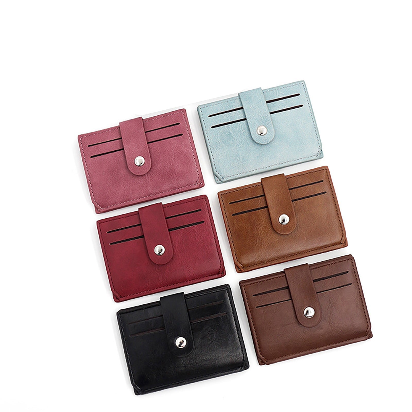 Womens Mens Faux Leather Slim Credit Debit Card Holder RFID Blocking Driver License Holder Zipper Pockets - Image 6