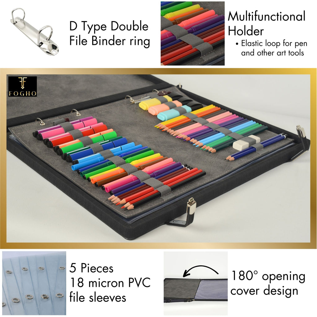 A3 Leather Binder Leather Portfolio Gifts For Painters Portfolio Binder Leather Padfolio Leather Folder Artist Bag Ar... - Image 4