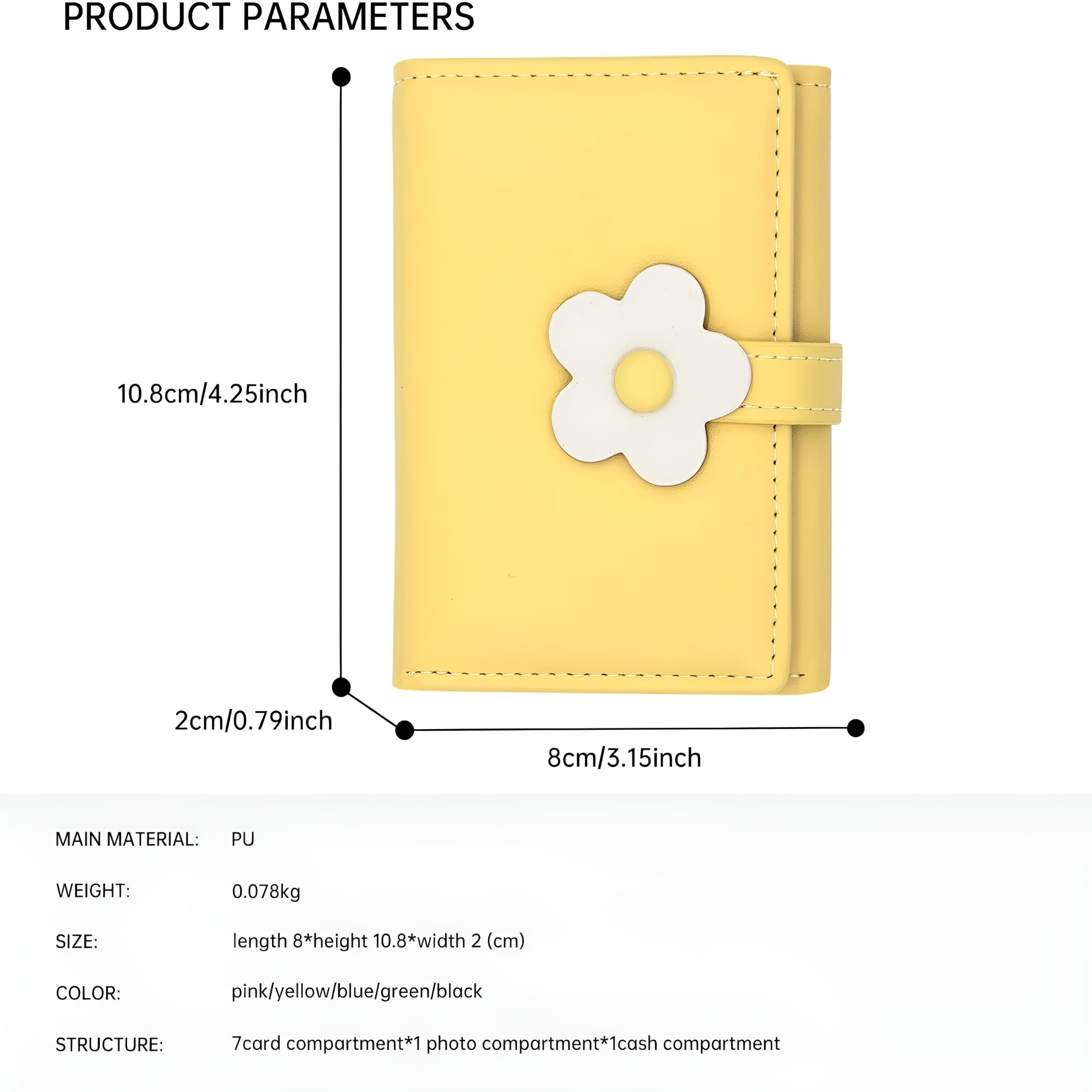 Small Flower Snap Wallet for Women Girls - RFID Blocking PU Leather Tri-folded Flowers Cash Purse with Card Holder Sl... - Image 4