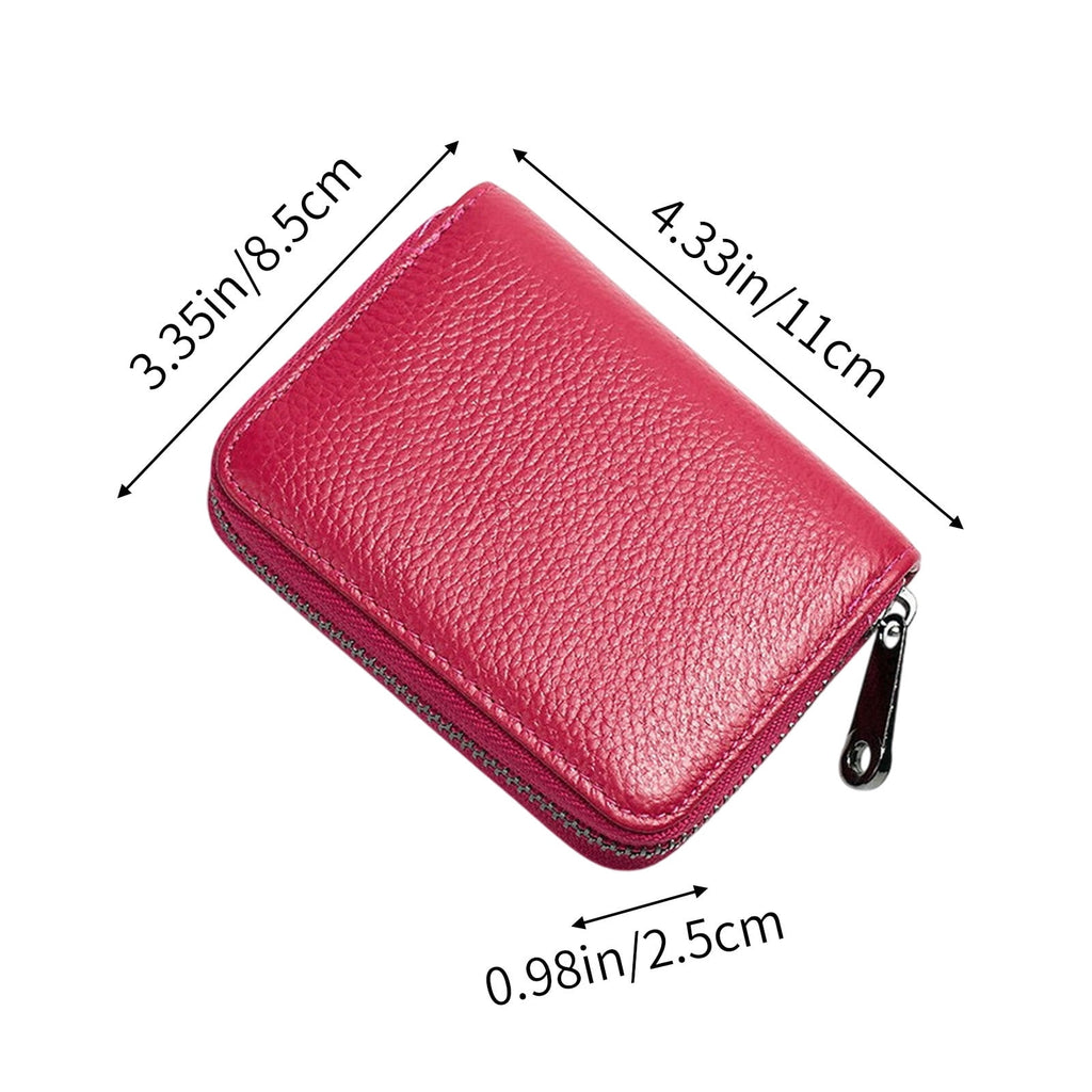 HengDidi Slim Artificial Leather Card Organizer Wallet with Multiple Slots and Secure Zipper, Portable for ID, Credit... - Image 3