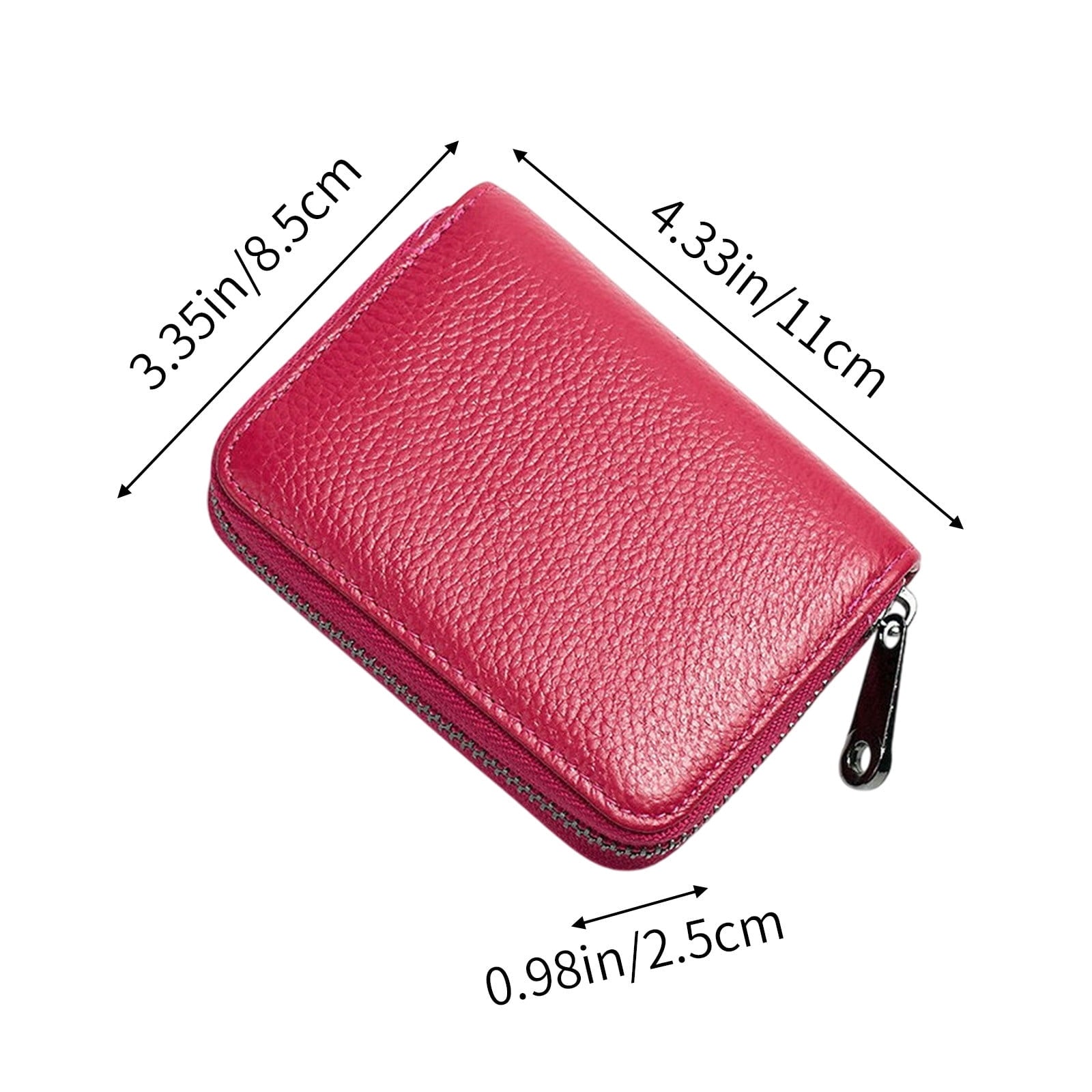 HengDidi Slim Artificial Leather Card Organizer Wallet with Multiple Slots and Secure Zipper, Portable for ID, Credit... - Image 3