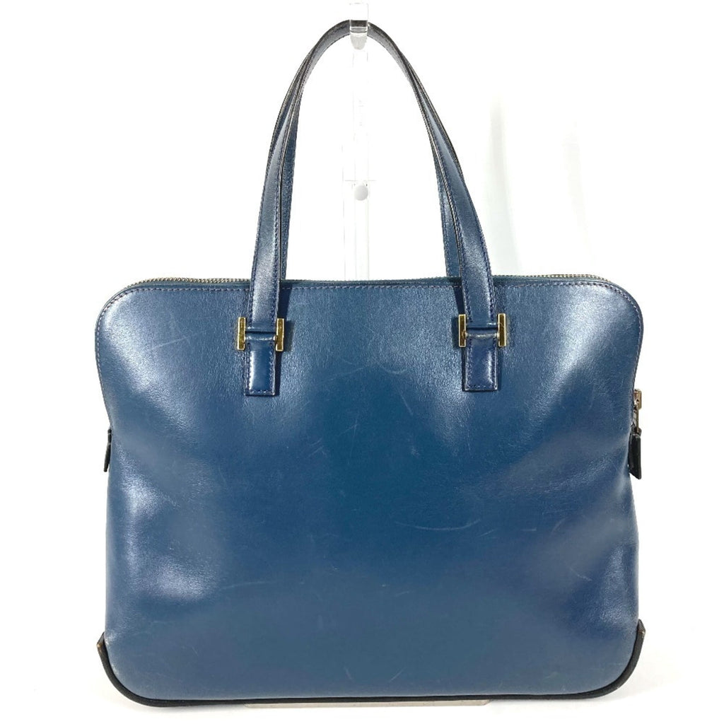 Pre-Owned Vintage Escapada Briefcase Handbag Document Bag Business Leather Men's Navy - Image 2