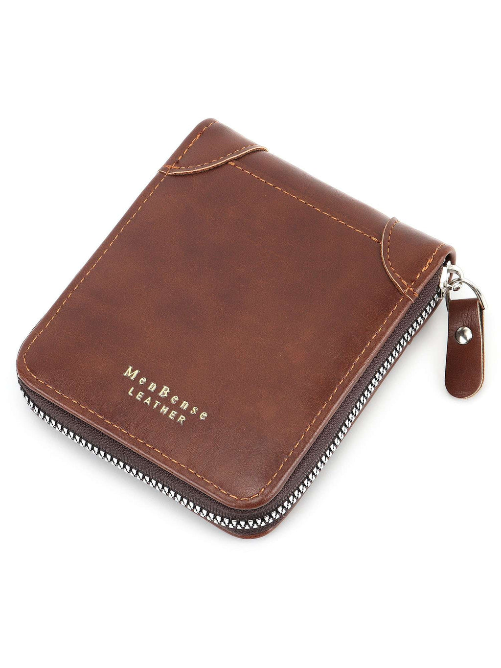 RFID Blocking Men's Leather Bifold Wallet, Brown - Image 3
