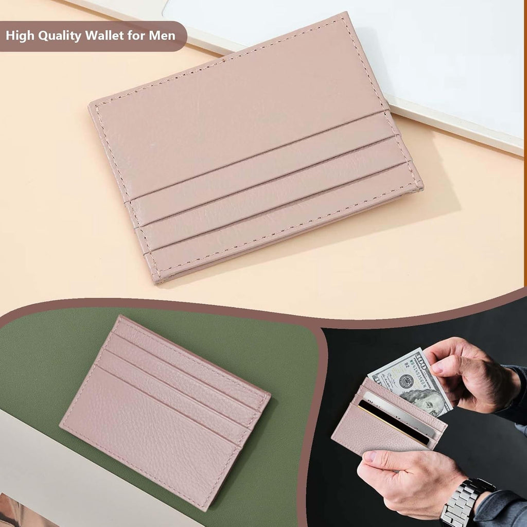 Credit Card Wallet, Super Slim Card Holder, Genuine Leather Wallet for Man and Women with 6 Card Slots and 1 Pocket - Image 3