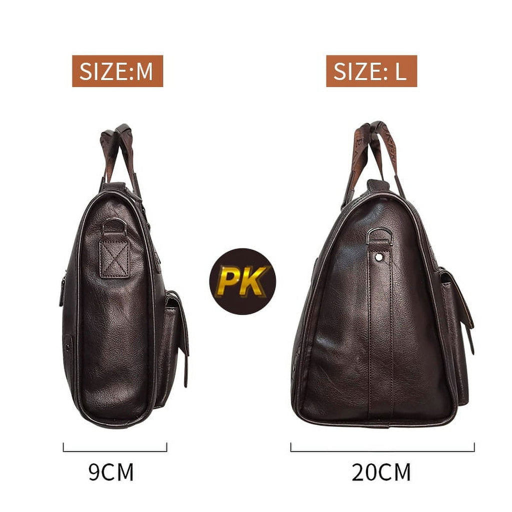 Men’s Leather Black Briefcase Business Handbag Messenger Bags Male Vintage Shoulder Bag Large Laptop Travel Bags - Image 6