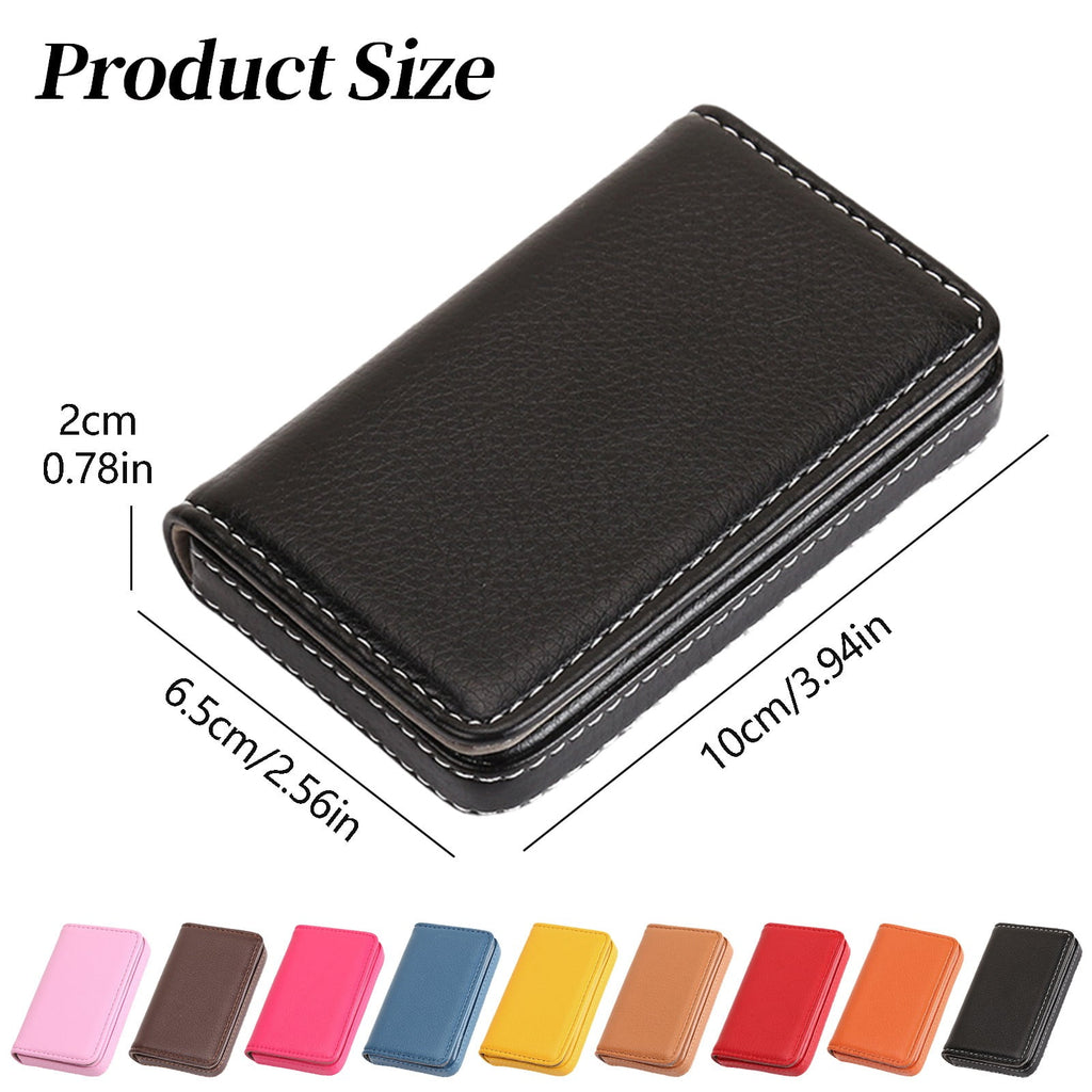 Pu Leather Credit Card Holder – Slim Metal Business Card Case , Portable Pocket Wallet for Id, Cards, And Photos, Ide... - Image 3