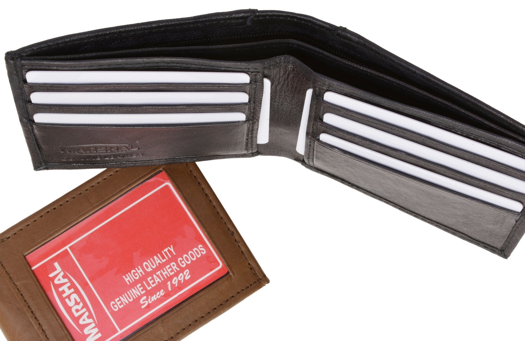Bifold Lambskin Leather Outside ID Window Mens Wallet 1358 (C) - Image 4