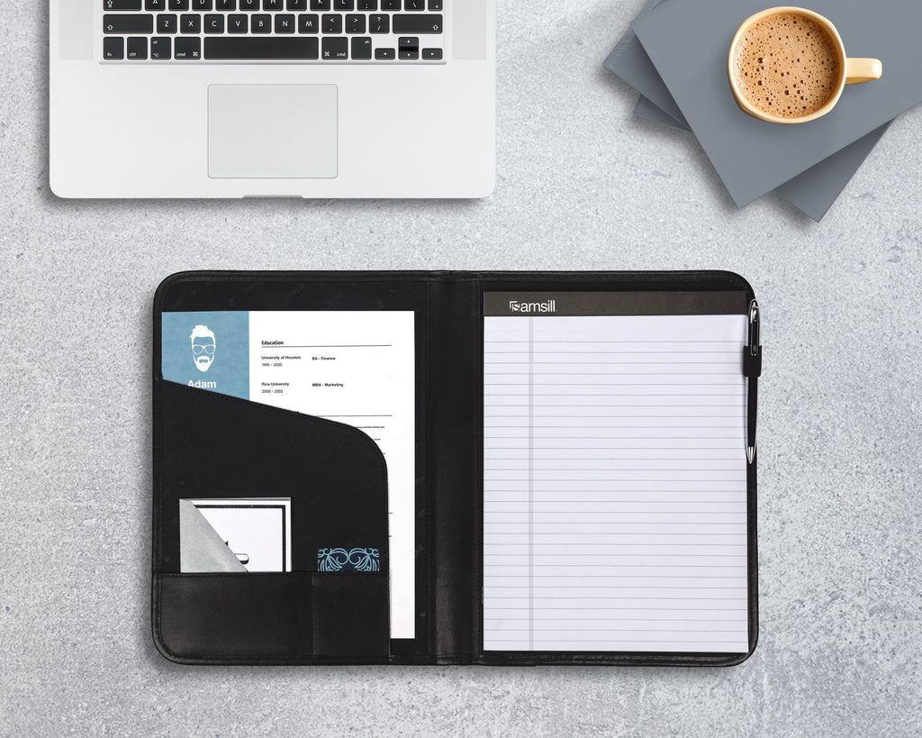 Samsill Professional Padfolio, 8.5"x11" Writing Pad Included, Black - Image 3