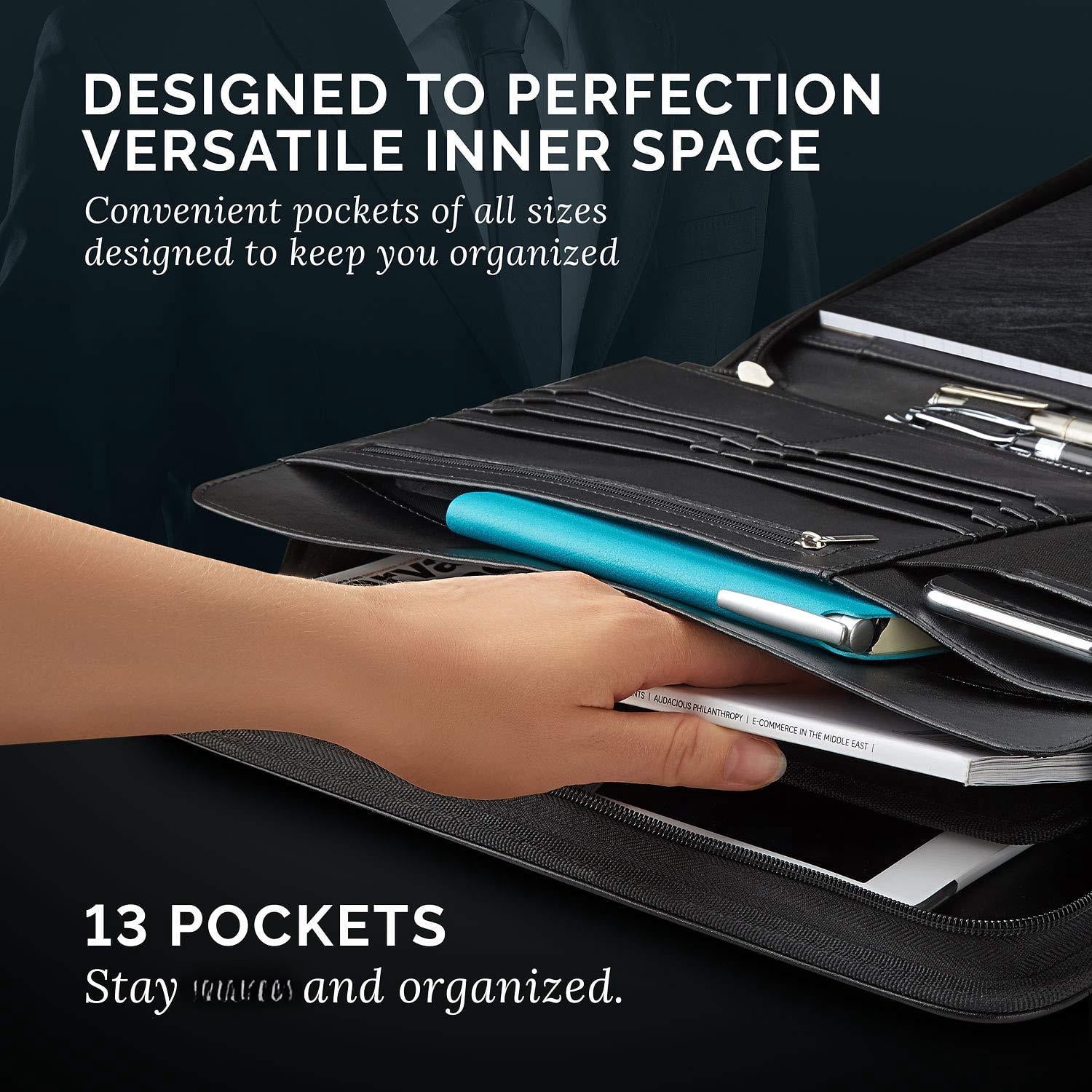 Leather Padfolio/portfolio Pad Holder-business Pu Notepad Folder For Resumes Interviews Ipad/tablet Phone Legal Noteb... - Image 4