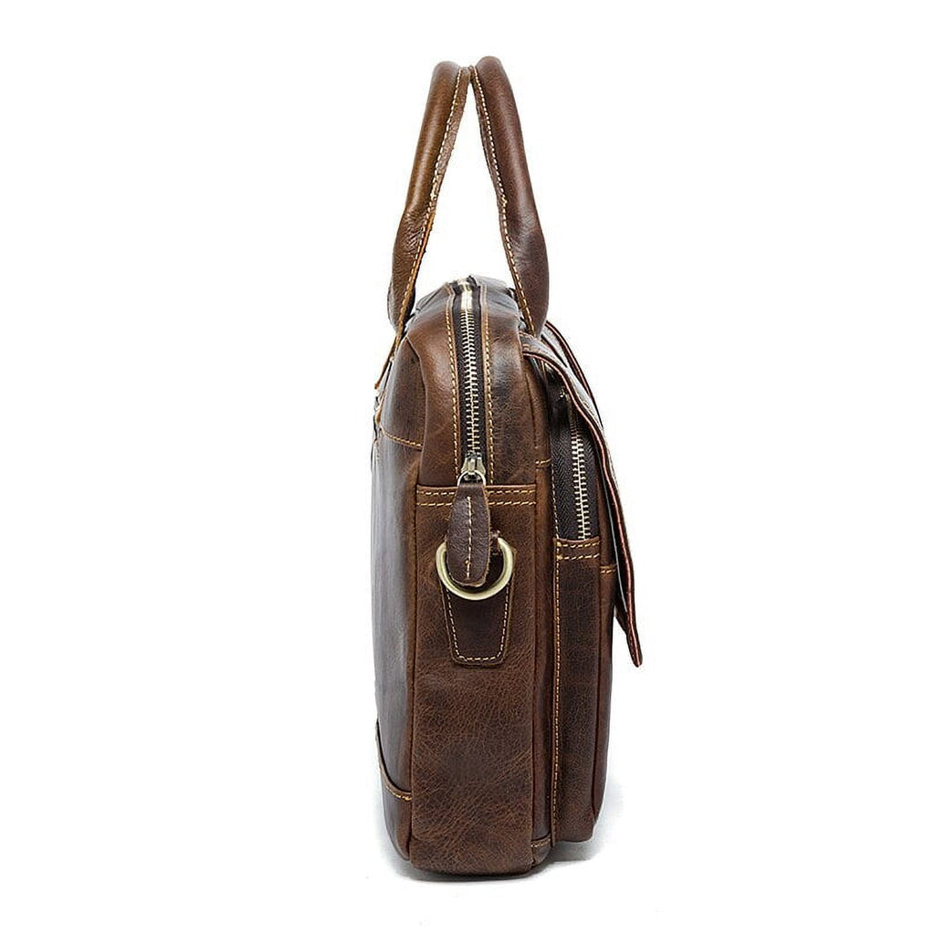 Men's Briefcases Bags Men's Genuine Leather Laptop Bag Messenger Bag Men Leather office Bags for Men Document Bag Bus... - Image 3