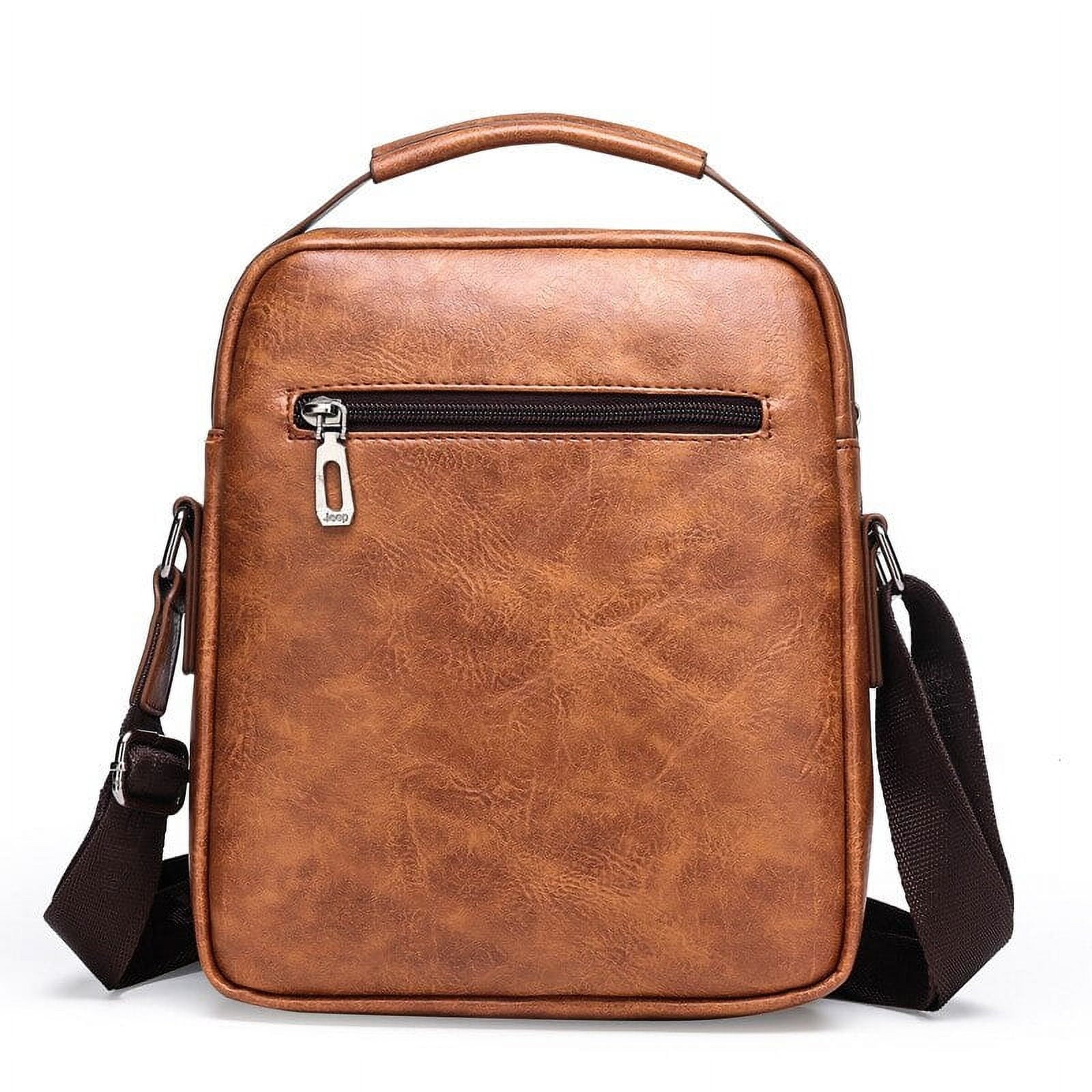 Men Leather Shoulder Bags Man Business Crossbody Bags For IPAD Air Mini Male Leather Handbag Small Briefcase Men's Messenger Bag - Image 3