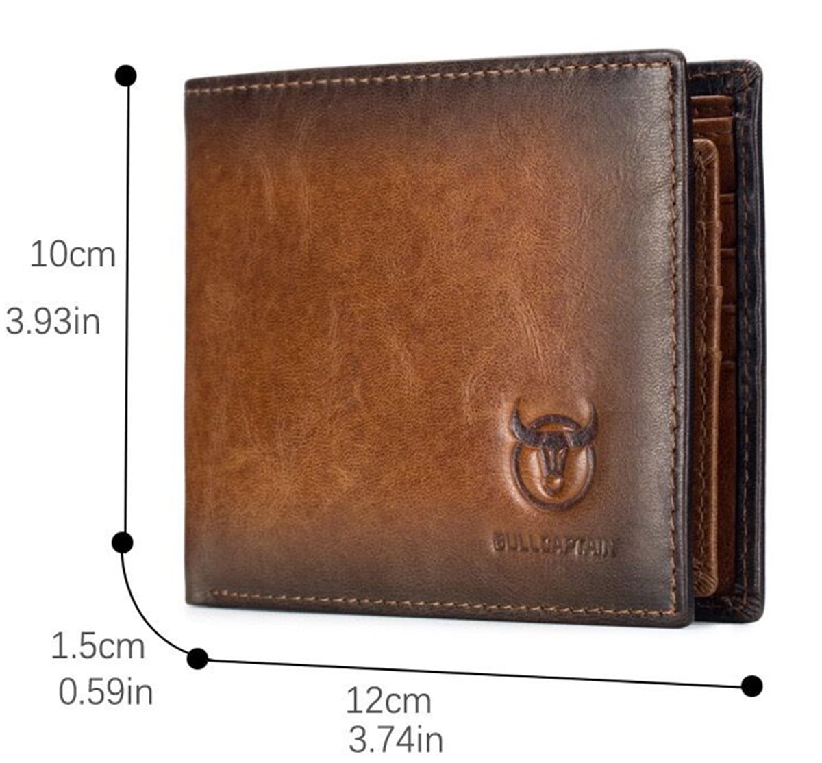 Mens Leather RFID Bifold Wallet, Genuine Leather 11 Card Slots Wallet Credit Card Holder - Image 6