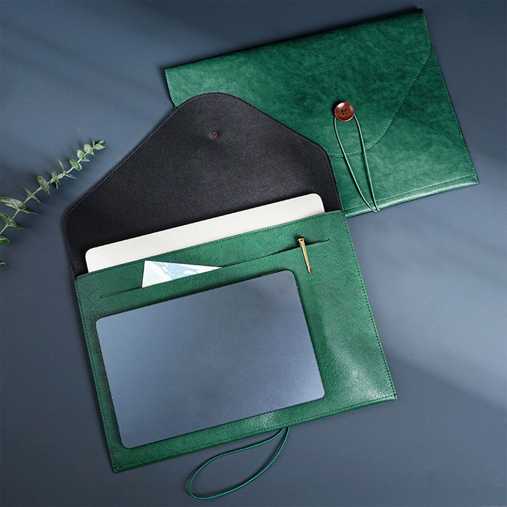 Modern Design PU Leather Padfolio, Leather File Bag A4 File Bag, Briefcase Button Business Office Storage, Portable L... - Image 3