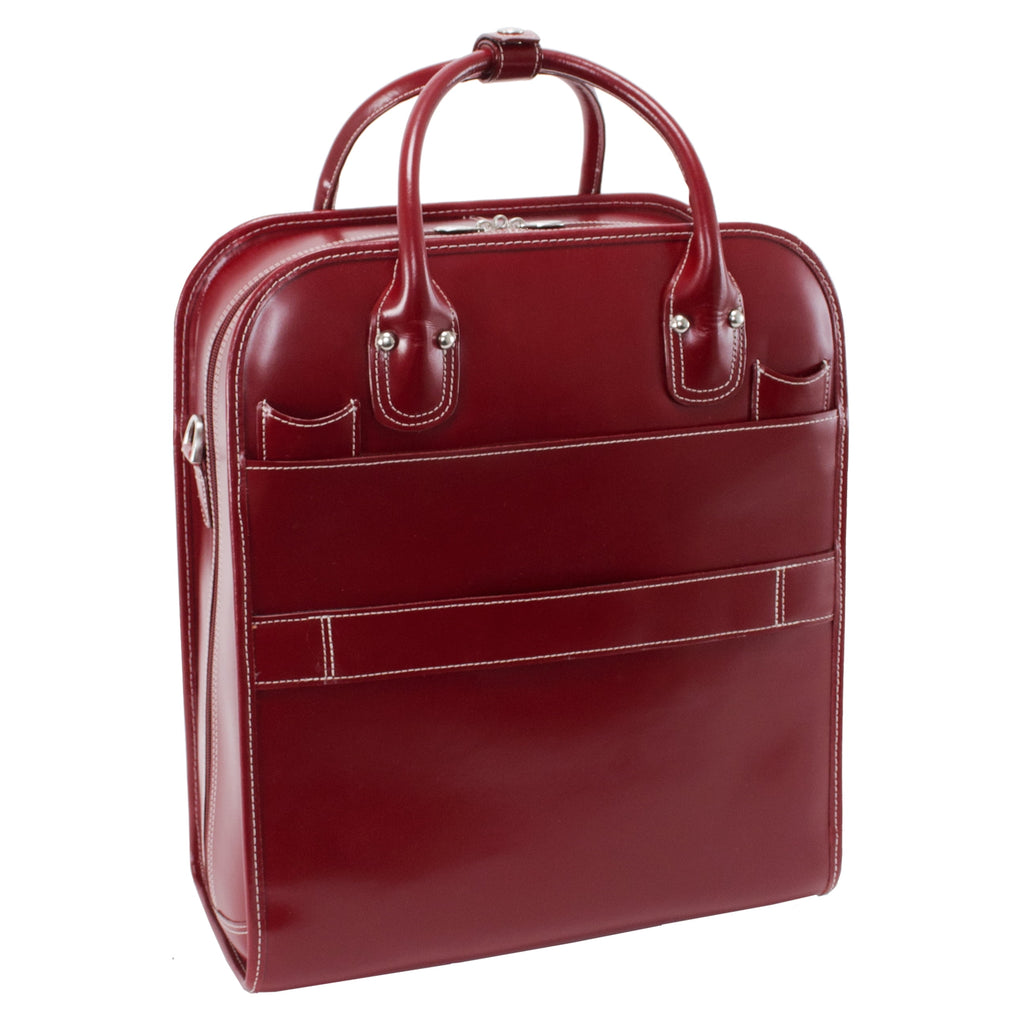 McKlein, Top Grain Cowhide Leather, 15" Leather Vertical Patented Detachable -Wheeled Ladies' Laptop Briefcase - Image 6