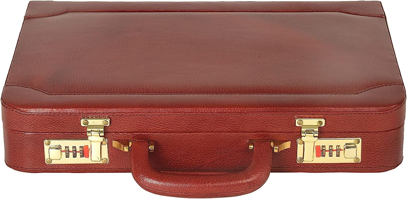 Leather Attache Briefcase Business Handbag for Men 14 Inches Laptop MacBook Carry Case Doctors Briefcase Office Handbag - Image 2