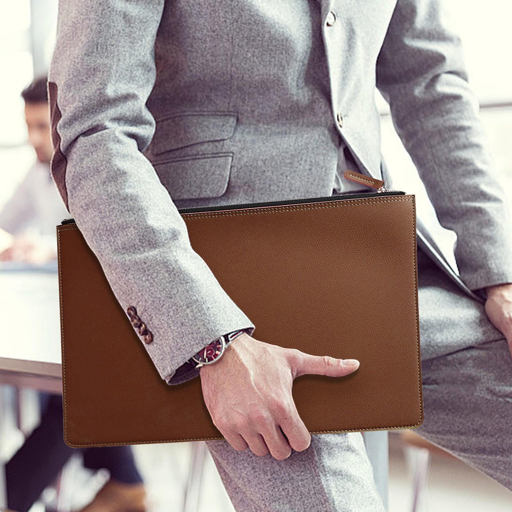 Leather Document Bag, Professional Briefcase, Waterproof Policy Folder, Business Portfolio for Men and Women - Image 5
