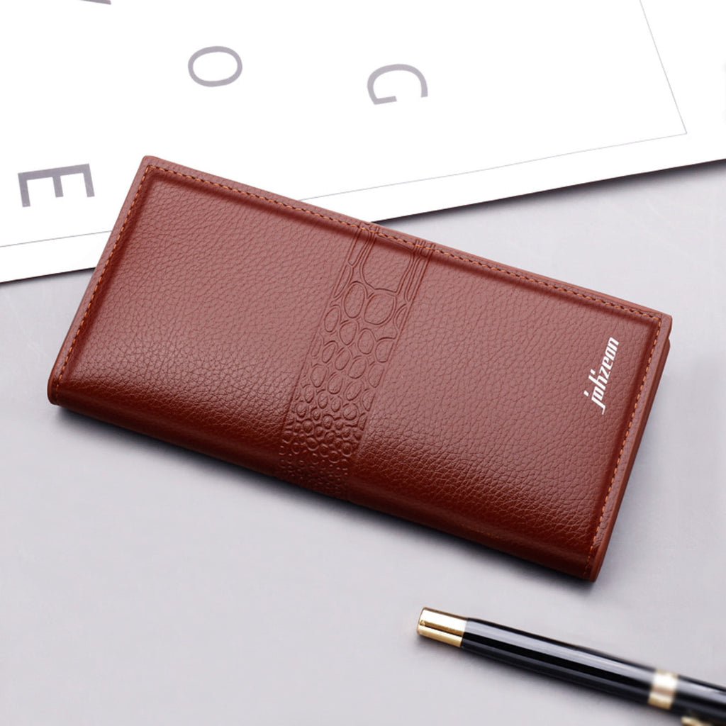 Men's Business Leather Wallet Slim Long Bifold Credit Card Holder Clutch Purse with RFID - Image 4