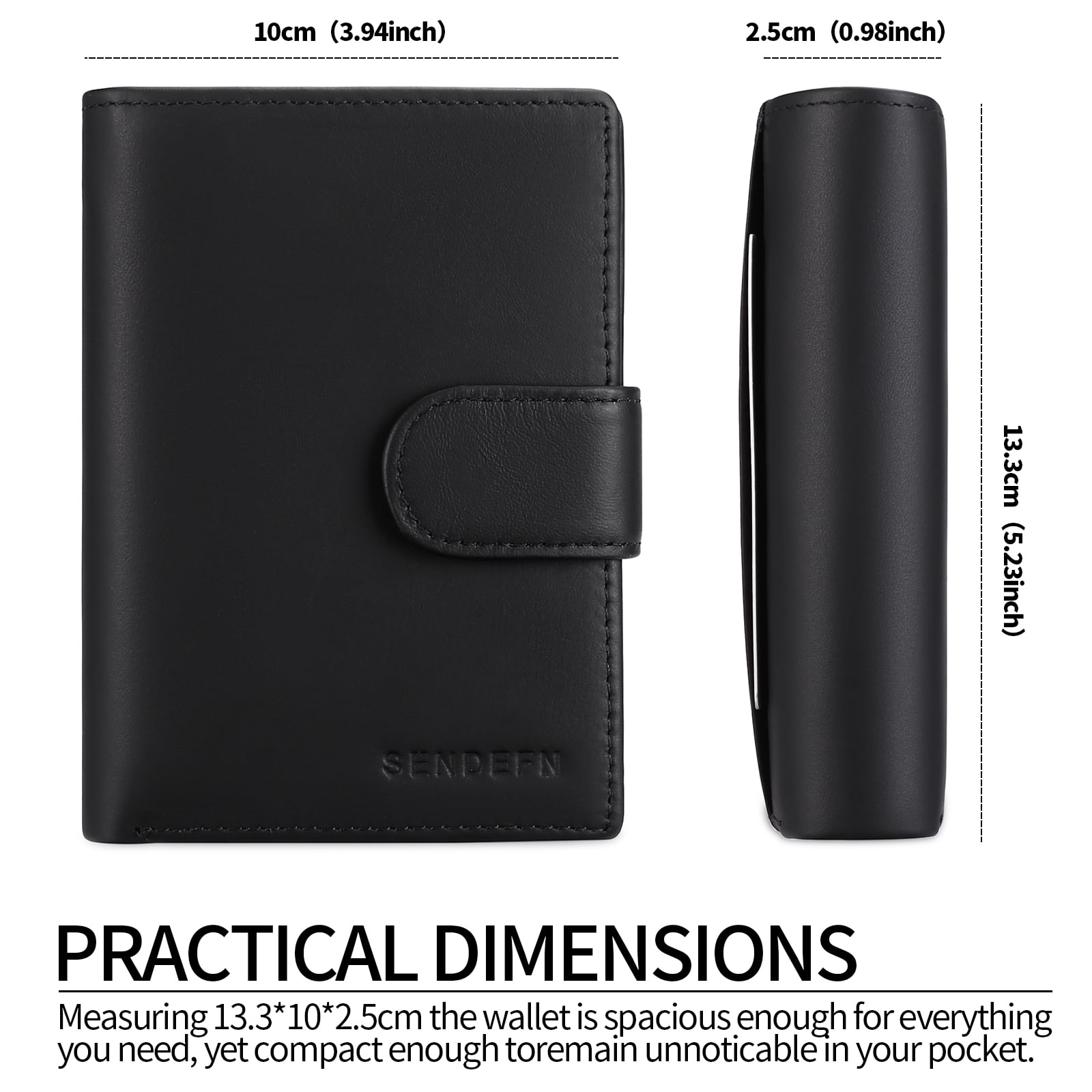 Mens Wallets with RFID Protection,Genuine Leather Wallet for Men,Trifold Wallet with 16 Card Slots & Coin Compartment - Image 2