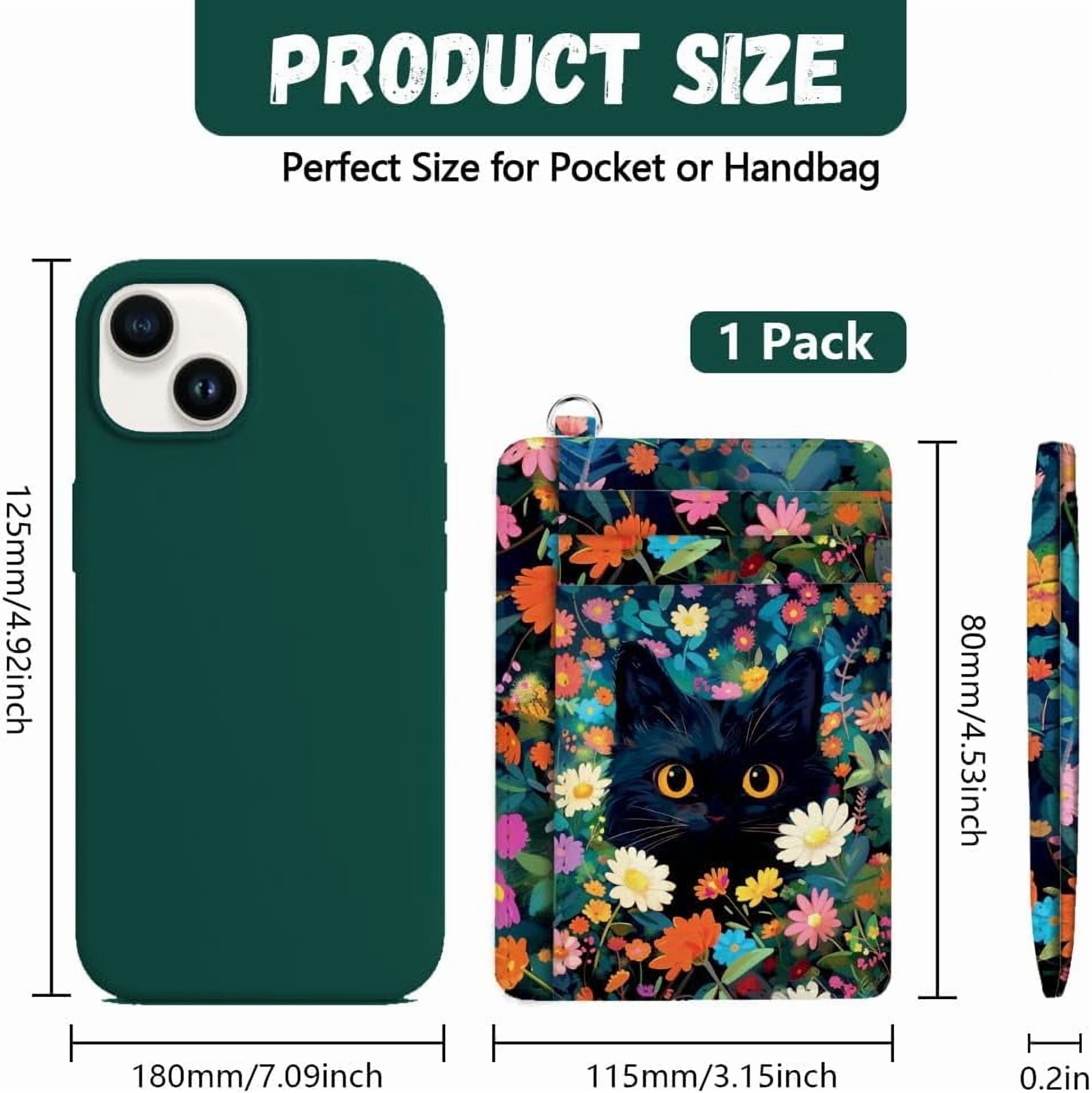 RFID Blocking Credit Card Holder for Women - Flower and Cat PU Leather Slim Wallet with ID Window 6 Card Slots and Cash Pocket - Perfect for - Image 2