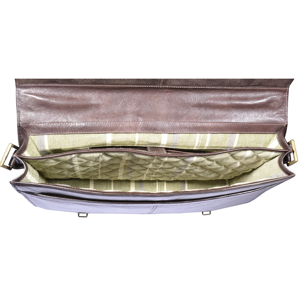 Charles Leather Large Laptop Messenger Briefcase - Image 5