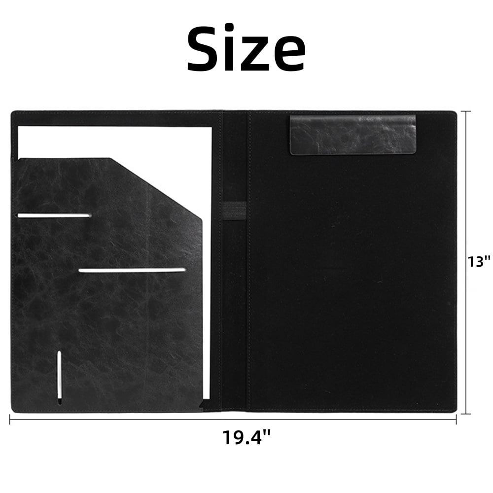 Leather Padfolio Portfolio, Interview and Legal Document Organizer with Business Card Holder and Letter-Sized Writing... - Image 3