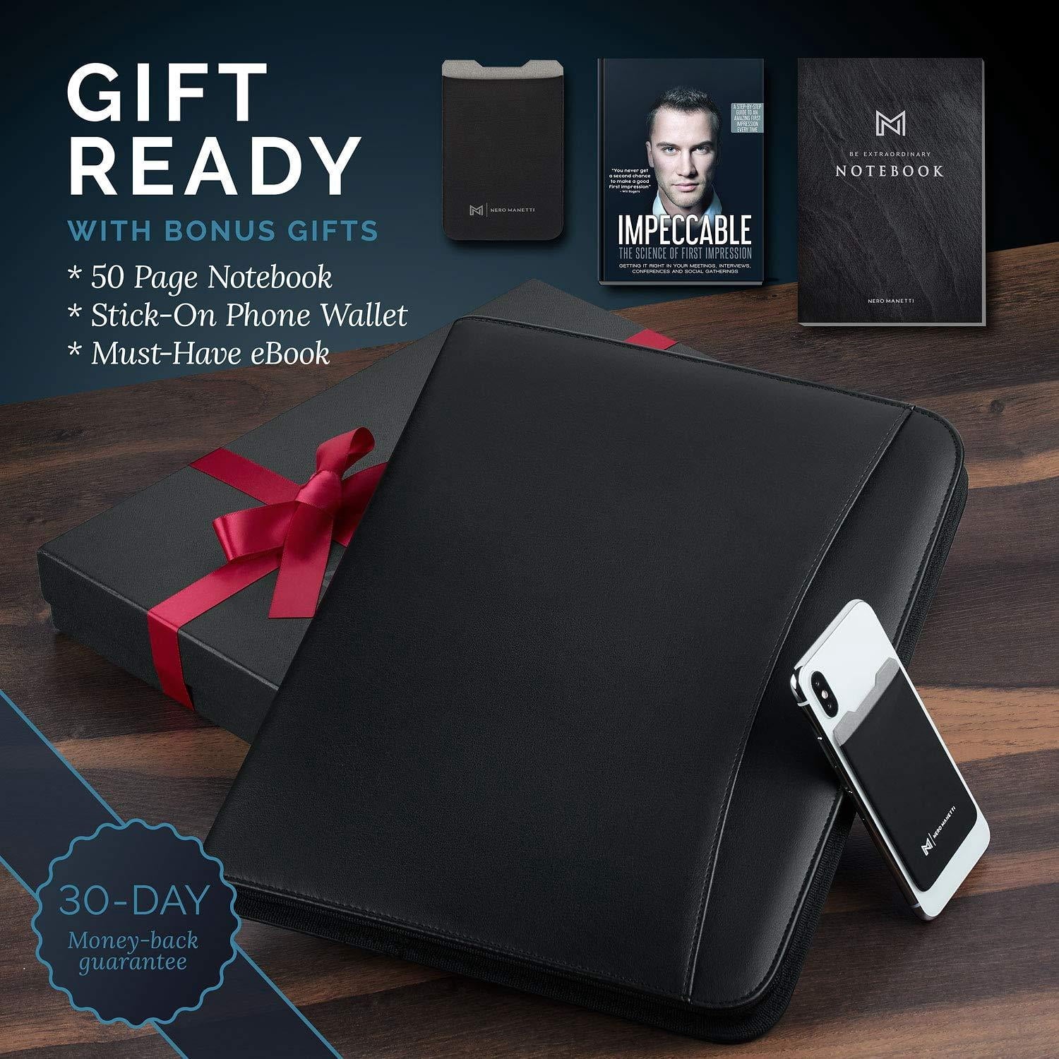 Leather Padfolio/portfolio Pad Holder-business Pu Notepad Folder For Resumes Interviews Ipad/tablet Phone Legal Noteb... - Image 2
