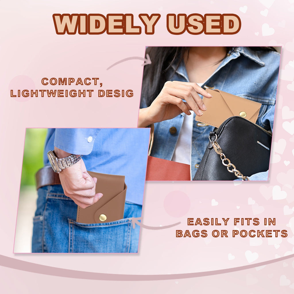 Slim Leather Card Holder with Snap Closure, 2 Pcs Leather Front Pocket Wallet Card Case Holder for Cash Coin Men and ... - Image 5
