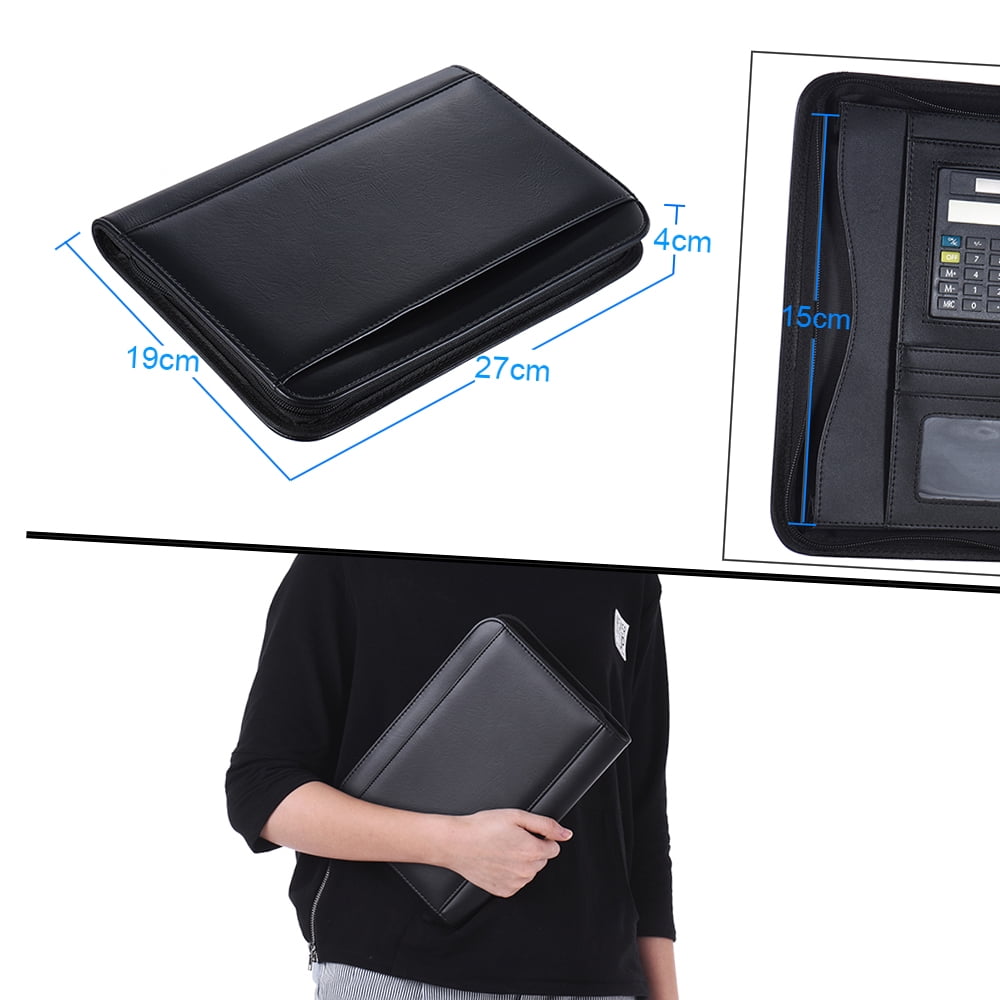 Portable Professional Business Portfolio Padfolio Folder Document Case Organizer A5 PU Leather Zippered Closure with ... - Image 6