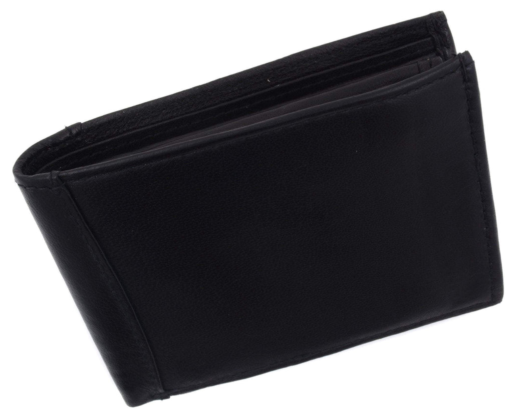 Mens Lambskin Leather Bifold Wallet with ID Flap 1183 - Image 4