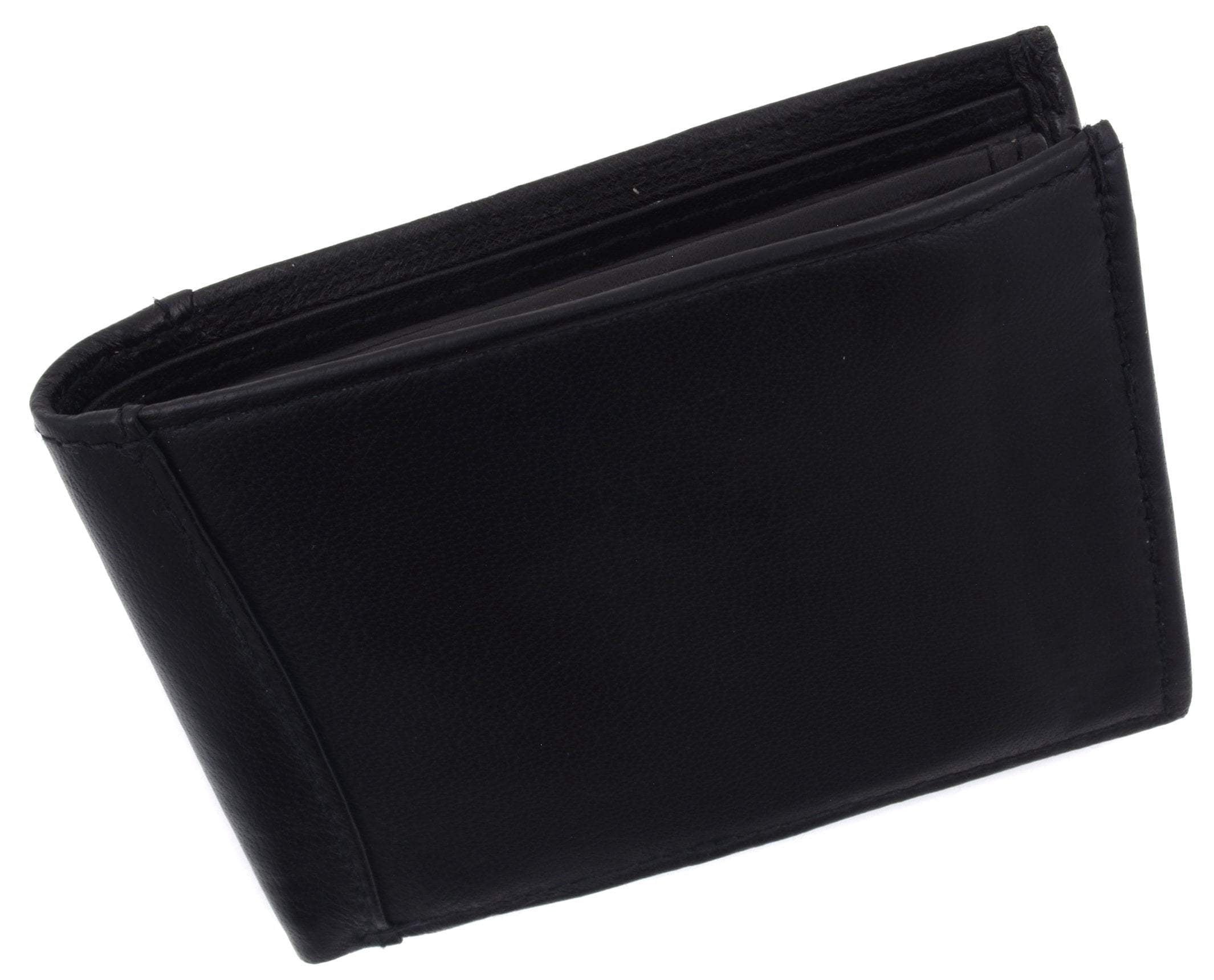 Mens Lambskin Leather Bifold Wallet with ID Flap 1183 - Image 4