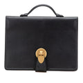 Pre-Owned Cat Head Briefcase Clutch Bag 495655 Black Leather Men's (Good)