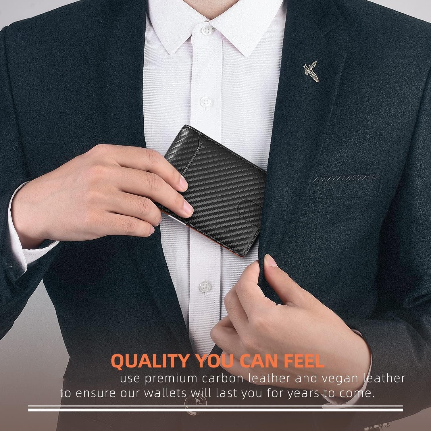 Wallet for Men Slim, Genuine Leather Mens Wallet RFID Blocking Credit Card Holder with Money Clip Holiday Gifts - Image 6