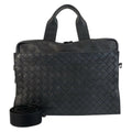 Pre-Owned Maxi Intrecciato Black Leather Business Briefcase Shoulder Bag for Men...