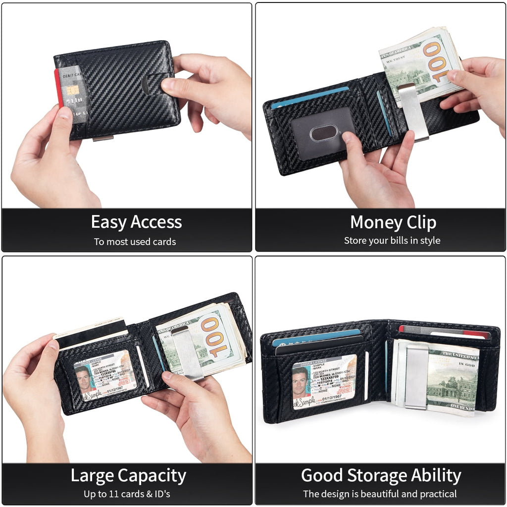 Wallet for Men, Leather Mens Wallet RFID Blocking Credit Card Holder,Father's Day Gifts - Image 3
