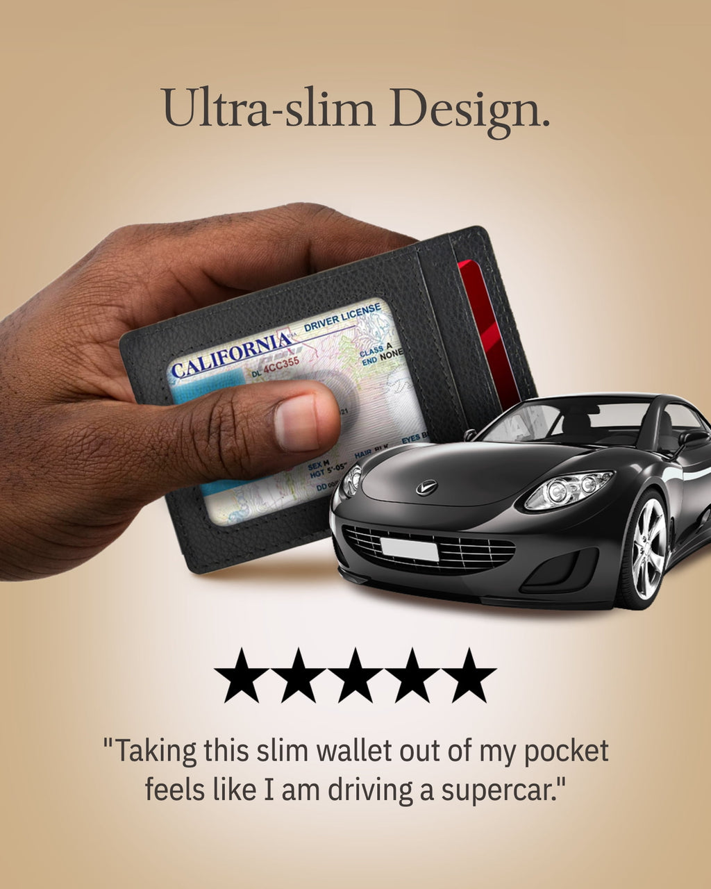 Slim Minimalist Front Pocket Wallets For Men & Women - Genuine Leather Credit Card Holder W/ Thumbhole RFID Wallet Wi... - Image 6