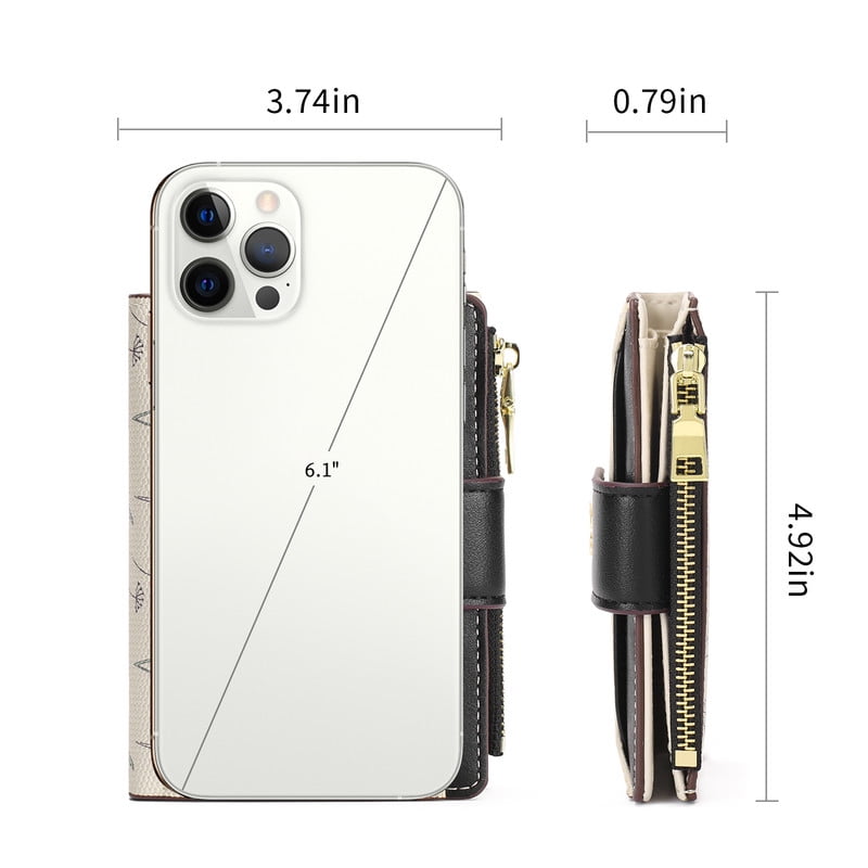 Small Wallet for Women Slim Bifold Leather Credit Card Holder Purse Zipper Pocket Coin Wallets with ID Window - Image 4