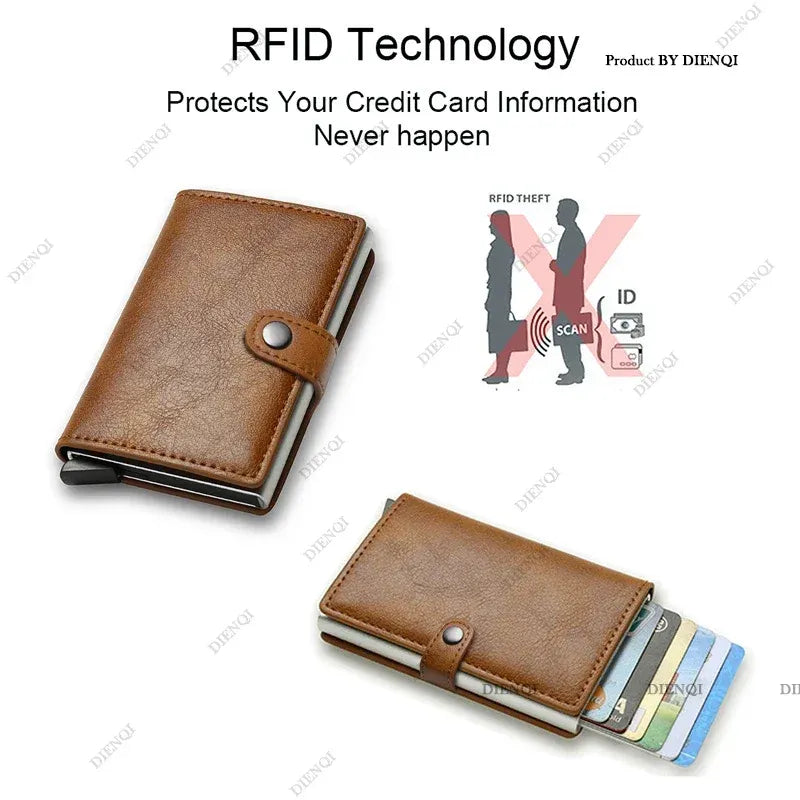 Credit Card Holder Wallets Men PU Leather ID Cardholder Case Luxury Small Slim Thin Smart Minimalist Wallet - Image 5