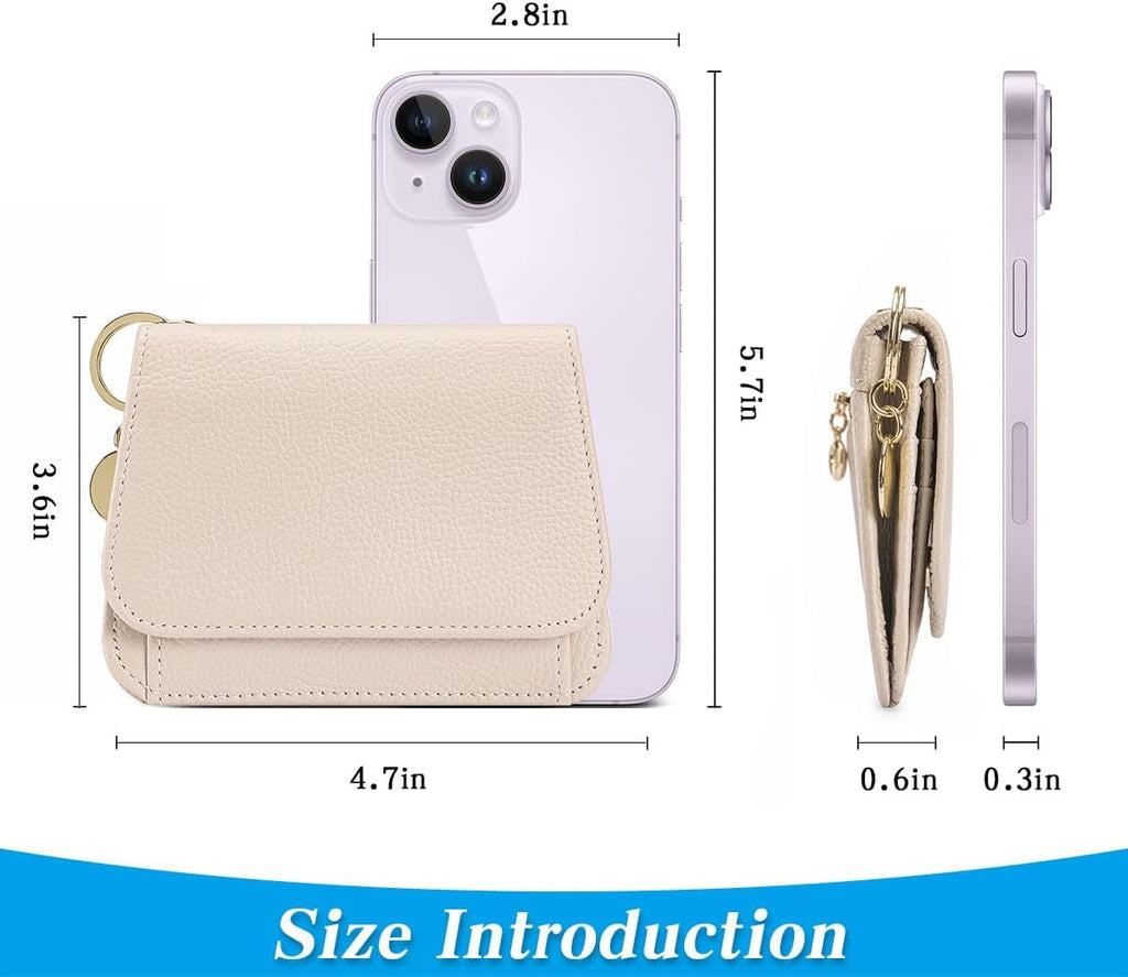 For Women Small Credit Card Holder With Coin pocket, ID Window, Keychain - Image 5