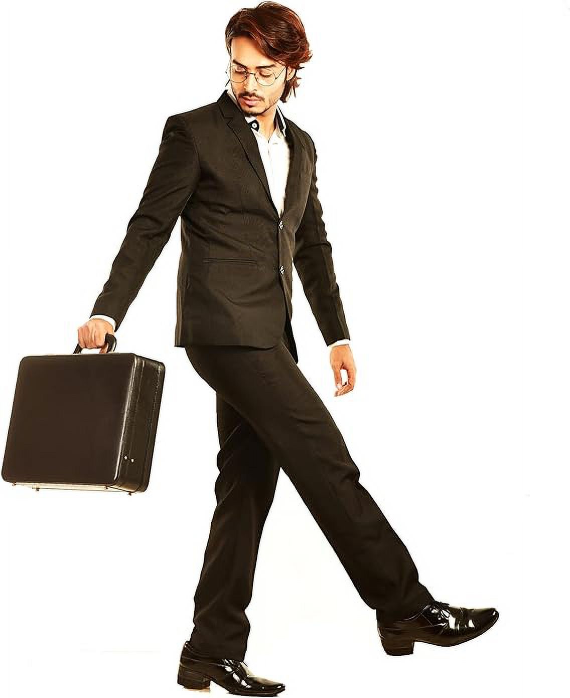 Top Grain Leather Attache Briefcase Business Handbag Leather Expandable Briefcase for Men - Image 6